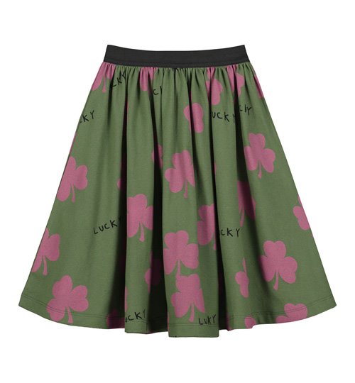 [BEAU LOVES]Circle Skirt - Moss Lucky AOP