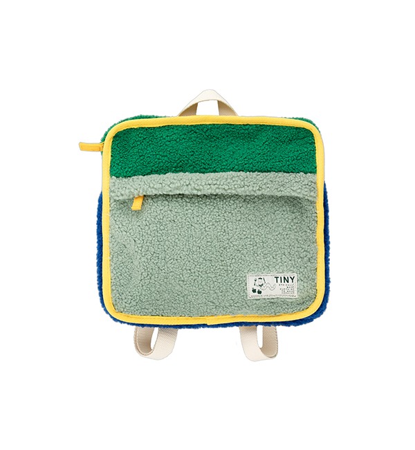 [TINYCOTTONS]Color Block Sherpa Toddler Backpack - Sage