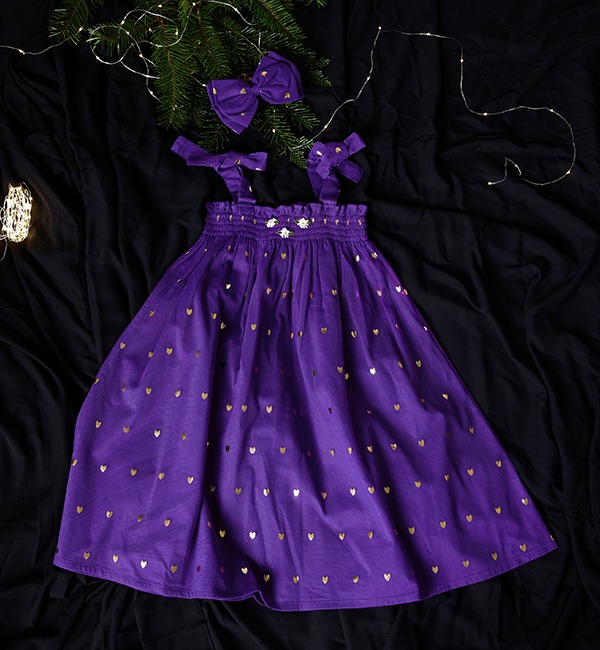 CHRISTMAS CAPSULE[BONJOUR]Long Skirt Dress - Purple