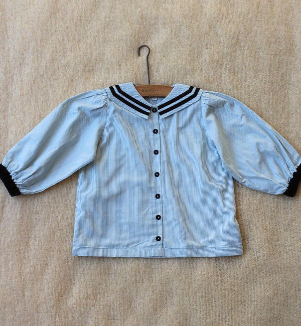 [BONJOUR]Sailor Shirt - Light Blue Stripe