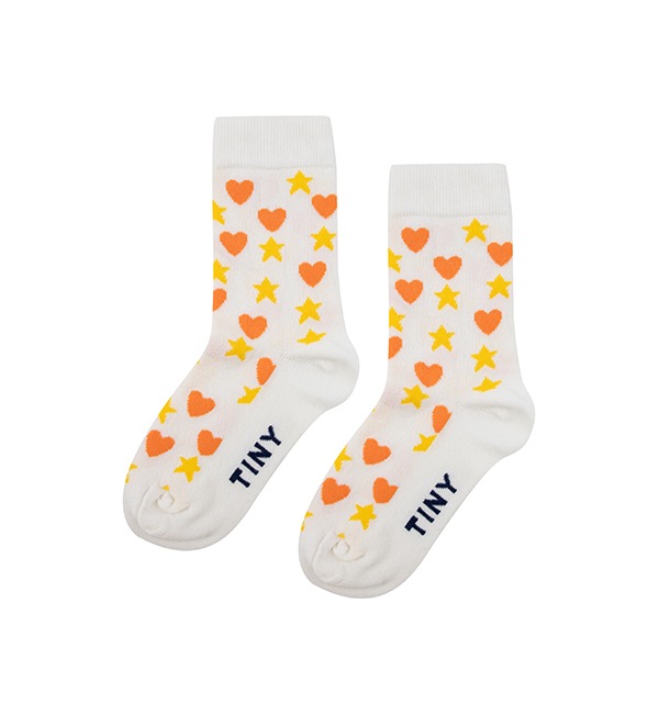 [TINYCOTTONS]Hearts Stars Medium Socks - Off White