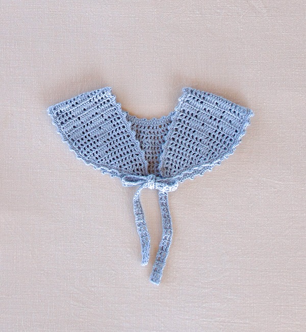 [IVER &amp; ISLA]Lace Crochet Shawl Collar - Bluebell