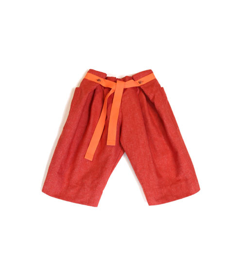 [TIA CIBANI]Pleated Paperbag Cropped Trouser - Toucan