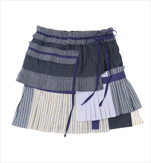 [TIA CIBANI]Patchwork Pleats A Skirt