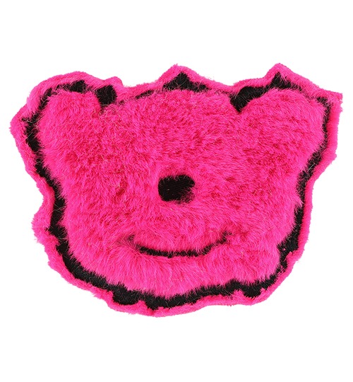 [CRLNBSMNS]Fake Fur Velcro Badge - Neon Pink