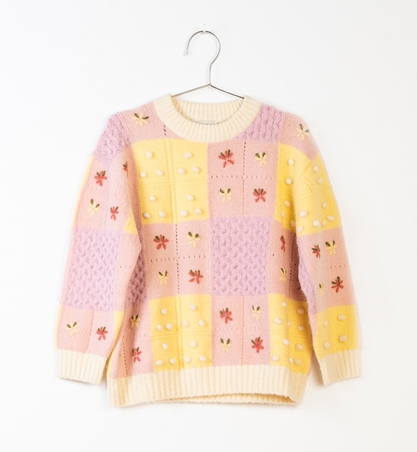 [FISH &amp; KIDS]Patchwork Sweater - Pink/Yellow