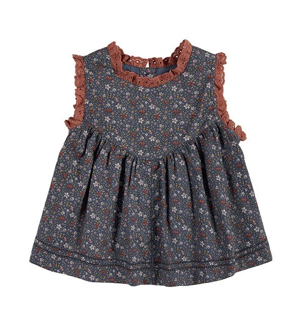 [LITTLE COTTON CLOTHES]Rosa Suntop - Cottage Floral Blue