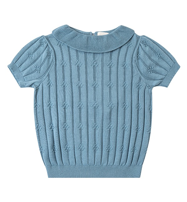 [KNIT PLANET]Little Seed Blouse - Greyish Blue