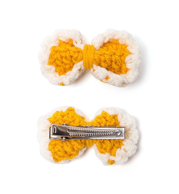 [KNIT PLANET]Crochet Hair Clips - Mustard