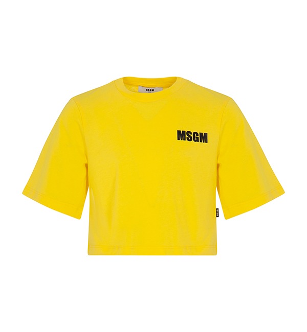 [MSGM KIDS]Cropped T-Shirt - S4MSJGTH007 - Yellow