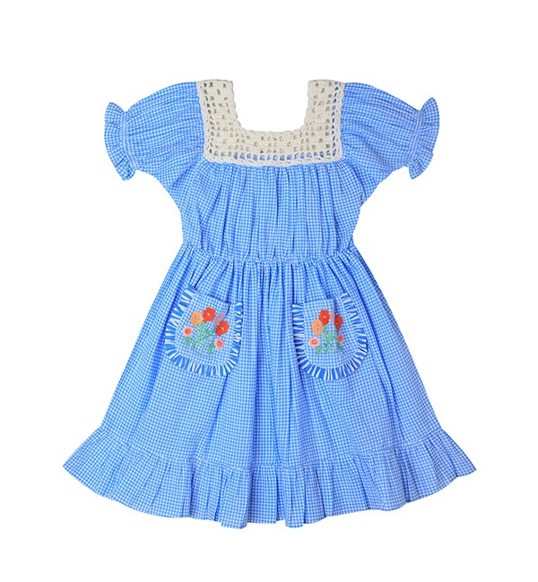 [KIDSAGOGO]Precious Dress - Mini Vichy Iris Blue