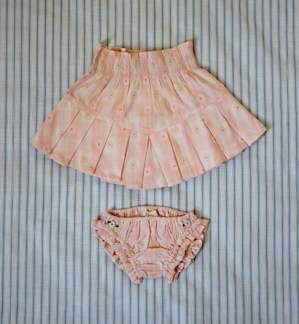 [BONJOUR]Pleated Skirt Set - Pink Flower